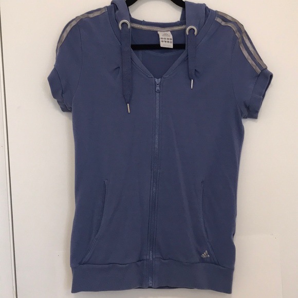 adidas short sleeve hoodie womens